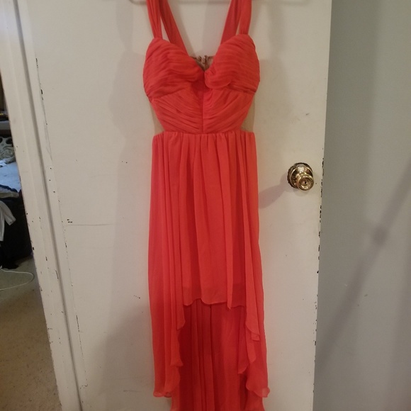 Coral High Low Prom Dresses 2018